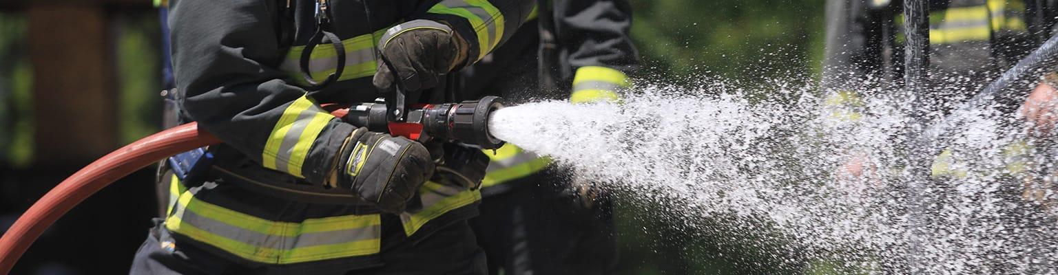 Firefighter at work 