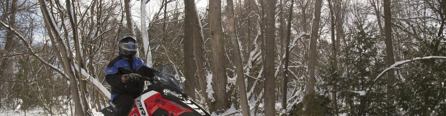 snowmobile on trail