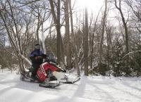 snowmobile on trail